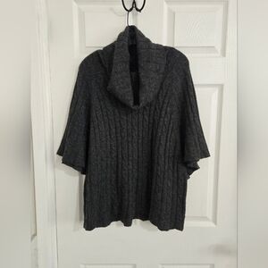 Willi Smith Wool Blend Sweater Size Medium Cowl Neck Gray Loose Knit